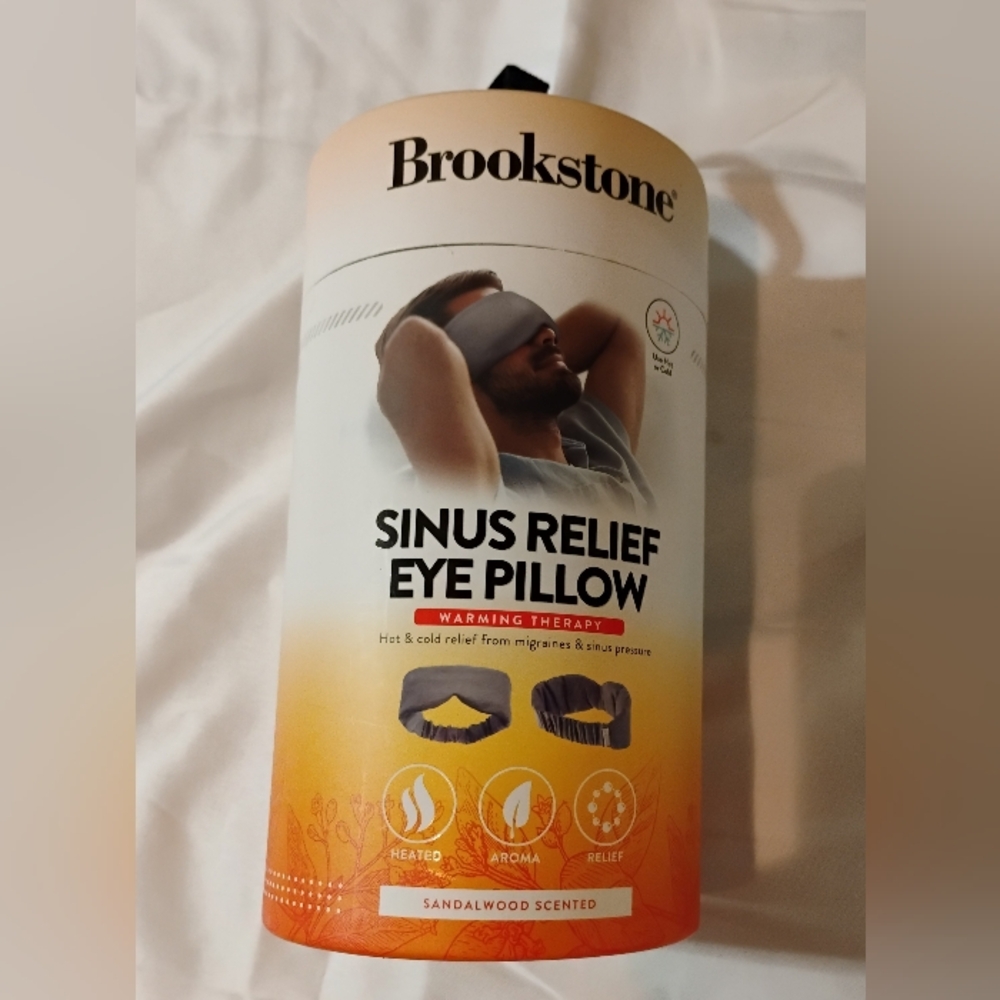 Brookstone Warming Therapy Eye Pillow - Gray and Orange